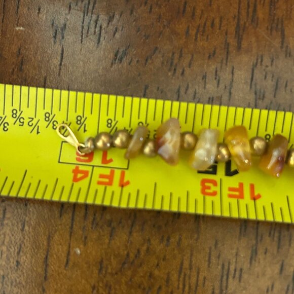 Vintage Amber Nugget Necklace Graduated Butterscotch Honey Chips With Gold-Tone - Picture 15 of 16